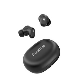 Cubitt Power Buds Wireless Earbuds with ANC & Transparency Mode – Bluetooth 6.0, Low Latency, Touch Controls, 500mAh Case – Obsidian Black