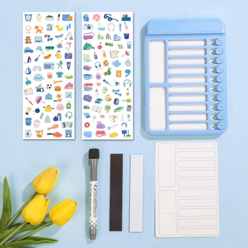 Audab Dry Erase Chore Chart for Kids, Magnetic Whiteboard Checklist