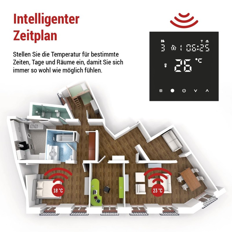 EMOS GoSmart WiFi Room Thermostat for Underfloor Heating with App