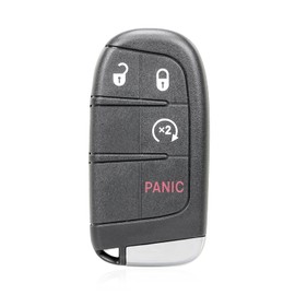 Unifizz 4 Buttons Black Replacement Key Fob Case Keyless Entry Remote Key Shell for Jeep- Compass Renegade Cherokee for Fiat 500 500x M3N-40821302 with Blade No Chip