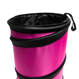 FH Group Automotive Waterproof Portable Collapsible Small Trash Can Garbage Container fits Most Cars,Polyethylene, SUVs, and Trucks Pink