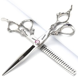 5.5/6 /7 Inch Knight Professional Japanese Hair Scissors Barber Scissors Set (7 inch 2pc-A)