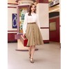 Vintage Button A-Line Midi Skirt Stretch High Waisted Midi Skirt