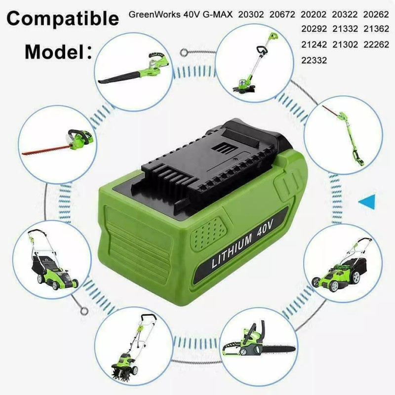 For GreenWorks 40V 6.0Ah 29472 40Volt Lithium Battery G-MAX Battery