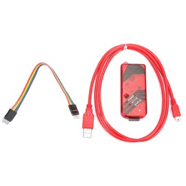 Luatoxry PICkit 3 Programmer Seat, Multifunctional Programmer Emulator Controller with 6Pin Wire and Data Line, Red Microcontroller Emulator for Simulating and Downloading PIC