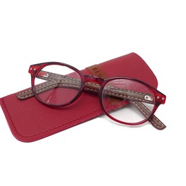 BEGLAD（ビグラッド）おしゃれなケース付老眼鏡 BE1021 レザーのテンプルがオシャレなリーディンググラス (+2.5)