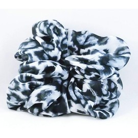 Black & Gray Cheetah Chiffon ChouChous - Hair Scrunchie - Jumbo Size- Animal Print - Chiffon Scrunchy