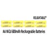RELIGHTABLE 8-PCS 1.2V AA Rechargeable Batteries NiCd Ni-Cd 600mAh Garden