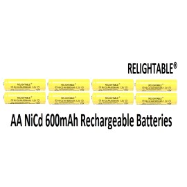 RELIGHTABLE 8-PCS 1.2V AA Rechargeable Batteries NiCd Ni-Cd 600mAh Garden Solar  Light A8