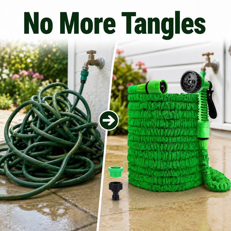 Expandable Garden Hose for Watering & Outdoor Cleaning - Lightweight
