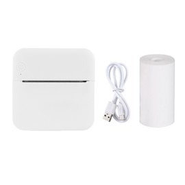 Mini Pocket Thermal Printer Multifunction Portable Sticker Maker 203DPI Instant Photo Printing Support BT Connection for Smartphone with 1 Paper Roll 57mm Compatible with iOS Android  System for Picture Receipt Memo Note Label Children DIY