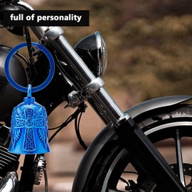 Motorcycle Men Bells - Motorcycle Angel Bell for Men Women,Bell Biker Accessory,Guard Riding Safety (Black) (Blue)