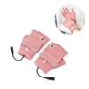 USB Heated Gloves Mitten Men Women Winter Knitted Fingerless Hand