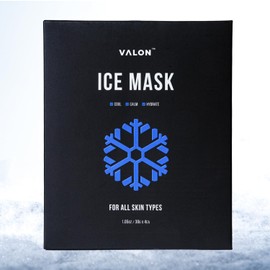 VALON Ice Face Mask for Men - Premium Korean Skincare Treatment with Cold Therapy, Hydrating Sheet Mask for Acne, Blackheads, Large Pores, Beard-Friendly