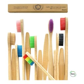 Paquete 100 Cepillo Dientes Bambú Mix Biodegradable Adunin Color Nude                                                                                 
