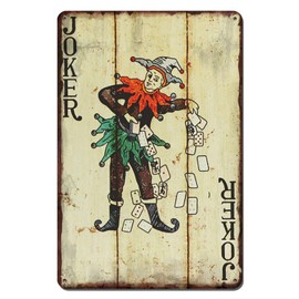 Vintage Poker Wall Decor Metal Sign Retro tin Sign Wall Decorative Signs for Man Cave Home Cafe Pub bar Shop 12x8 Inch JOKER