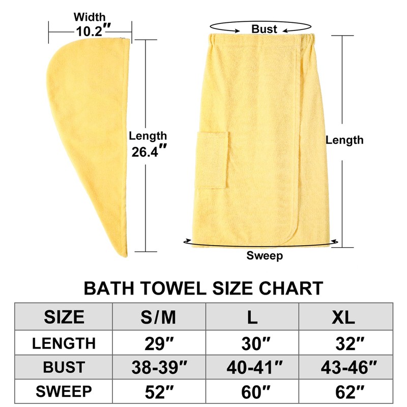 Knuffnee Women Wrap Towel Shower Spa Wraps Terry Cloth Bathrobe