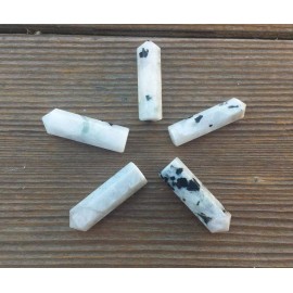 NATURAL RAINBOW MOONSTONE SINGLE TERMINATED GEMSTONE CRYSTAL PENCIL POINT (ONE)