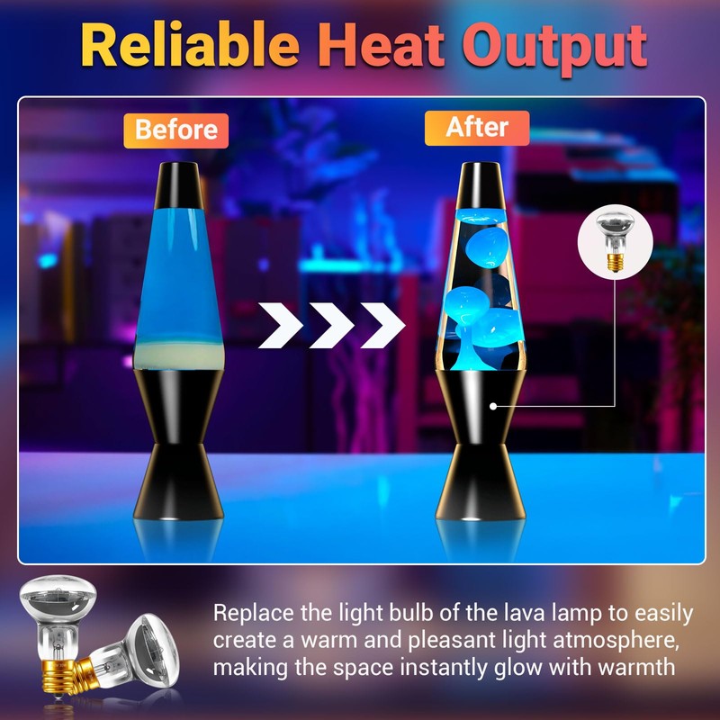 Lava Lamp Bulbs 30 Watt, R39 E17 Reflector Type Lava
