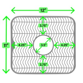 DecorRack Sink Protectors for Kitchen Sink, Plastic 12" x 11" Dish Rack, Protect Sink from Stains, Damage, Scratches, Dishwasher Safe Grid Mat for Kitchen (Gray, 2 Pack)