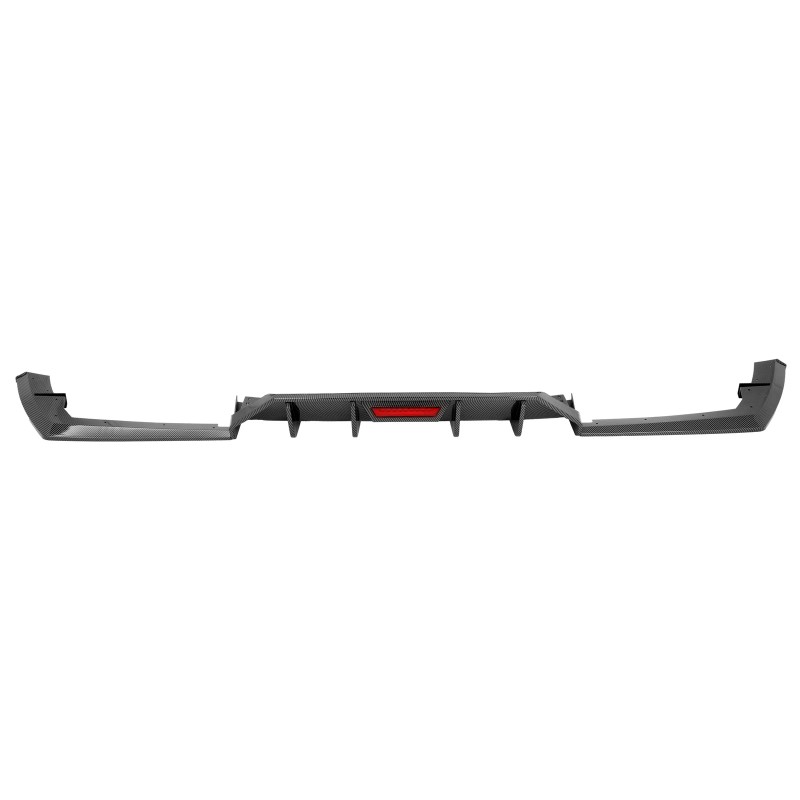 KUAFU Rear Bumper Diffuser Spoiler W/ Led Light Carbon Look