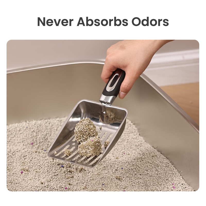 PawsPik Stainless Steel Cat Litter Box with Steps & Metal