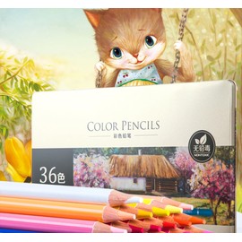 deli Colored Artist Pencils, Professional Set of 36 colors Tin Box