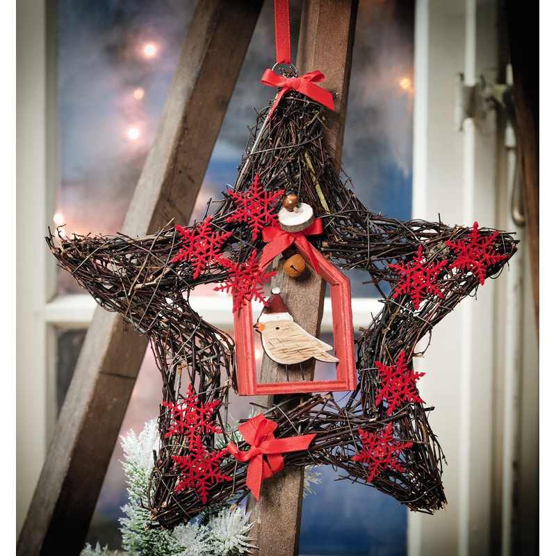 VBS Willow Star Diameter Approx. 30 cm with Hanging Eyelet