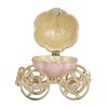 Jewelry Organizer White Golden Pumpkin Carriage Shape Rhinestone Storage Box