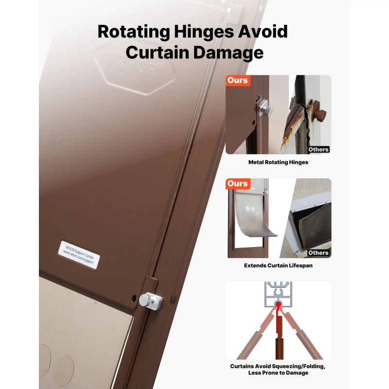 Adjustable Height Aluminum Alloy Pet Door 75 7/8 80 11/16
