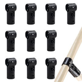 Pack of 10 T Pipe Clamps Connection Pipe Connector End Rail Clamp Stainless Steel Corner Fitting Suitable for Outer Diameter 28 mm Black