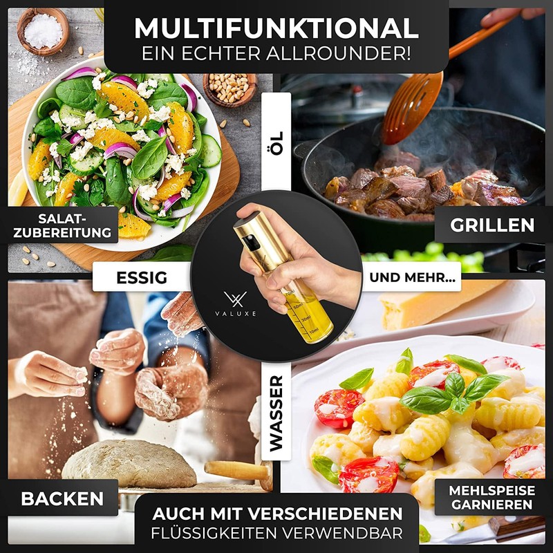 VALUXE® Premium Ölsprüher Gold – Das ORIGINAL - Extrem präzise