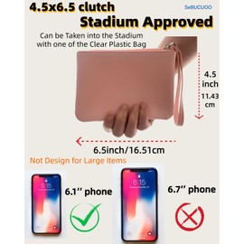 2 Pack Small Makeup Bag for Purse Organizer Pouches Preppy Pink Stadium Approved 4.5 x 6.5 Clutch Stadium Purse Zipper Pouch Cute Mini Cosmetic Bags for Women Coin Wristlet Travel Make up Bags