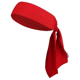 Tough Headwear Tie Headband for Men - Tennis Headband for Women, Sweat Band for Workout, Running, Football, Basketball, Athletics - Red