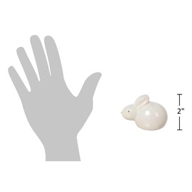 The Bridge Collection 2" White Bunnies Salt and Pepper Shaker Holder Set - 2 Piece Set - White Kitchen Items - Fun Salt and Pepper Shakers for Cottage, Vintage, or Farmhouse Decor