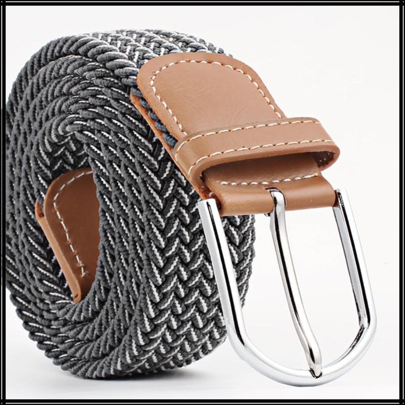 White Fang BT472 Braided Belt, Gold, Casual, No Holes, Simple,