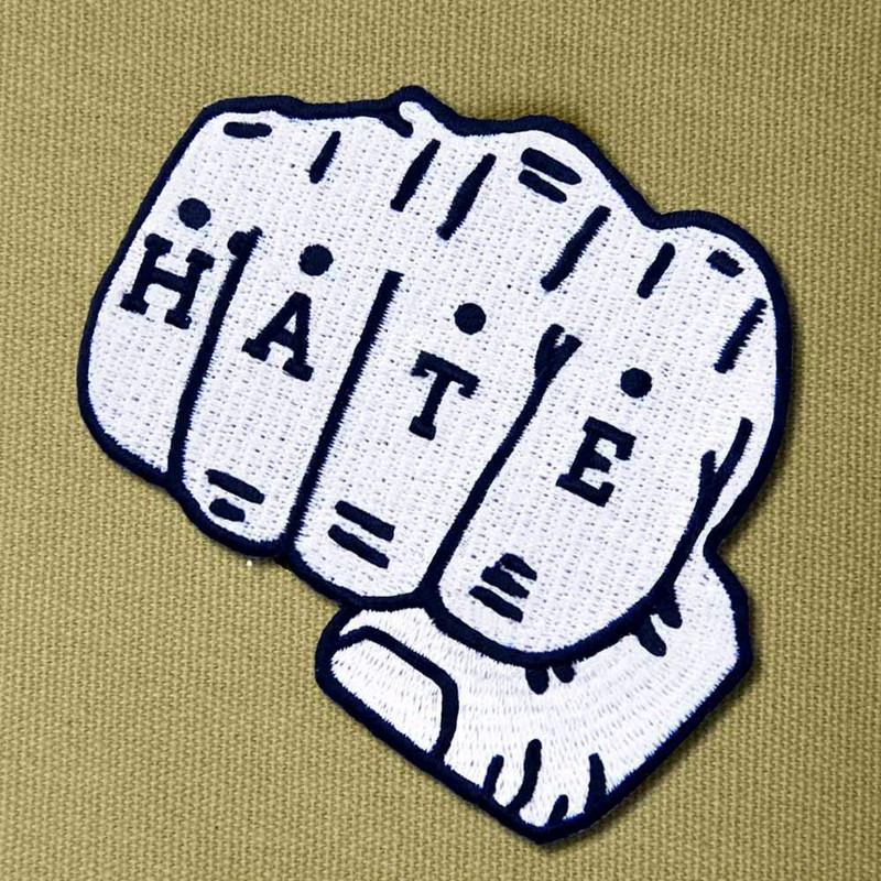 Iron-on or sew on patches for hate embroidered badges