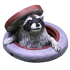 OULIGET Raccoon Garden Statue Ornament,Miniature Simulation Small Animal Resin Sculpture,Cute Flower Pot Fairy Garden Micro Landscape Accessories, Lifelike Decor for Yard Patio