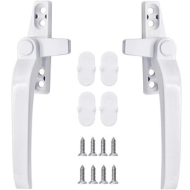 2Pcs Window Handle, Double Glazing Window Handles, Window Handle Replacement, Window Handle Replacement Kit, Right/Left Hand, Suitable for Windows and Sliding Doors (White)
