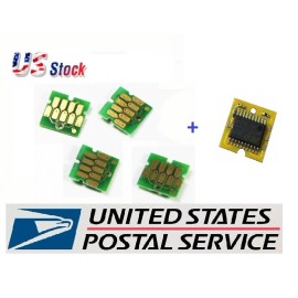 Unbranded 5 chips for Epson SureColor F6200 F7200 F9200 F9370 CMY HDK + 1 maintenance tank