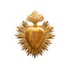 Ex-voto Golden Heart with Flame and Engravings Dimensions 23 x