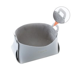 BUGUUYO Solid Leather Snack Holder Storage Basket Space-Saving Organizer for Home Grey