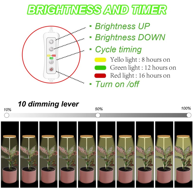 Plant Grow Light for Indoor Plant,Bamboo Mini LED Grow Light
