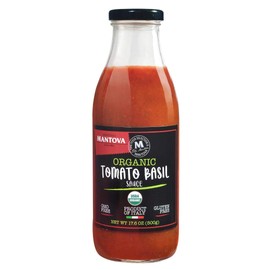 Mantova Organic Italian Tomato Basil Sauce, Made with Real Fresh Ingredients, Extra Virgin Olive oil, and Produced in Italy, 17.6 ounces (Pack of 2)