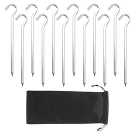 Tent Pegs, 12Pack 7Inch Tent Stakes Heavy-Duty Aluminum Tent Pegs with Hook, Lightweight, Anti-Rust Stakes for Camping, Hiking, and Hard Ground