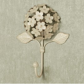 Touch of Class Creamy Gold Hydrangea Floral Single Wall Hook