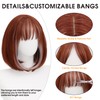 Copper White Bob Wig with Bangs, Short Straight Synthetic Wig