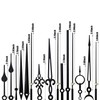 ZZHXSM 14-Piece Black Clock Hand Set, Silent Movement, Aluminum Replacement