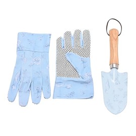 Country Living - Trowel & Gloves Set - Floral Blue Design - Gifting & Homeware for Gardeners/Outdoor Lovers - H: 30cm x W: 11cm.
