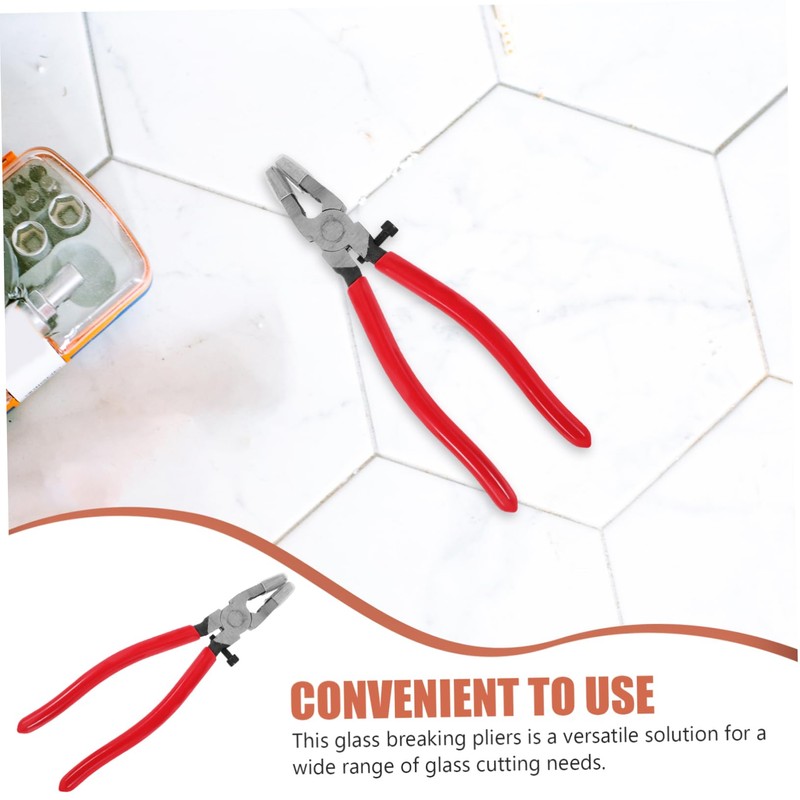 Ipetboom Heavy Duty Glass Breaking Pliers with Curved Jaw Stained